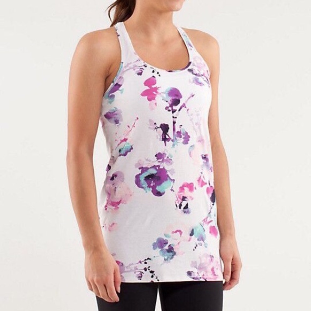 Lululemon floral tank sz 4